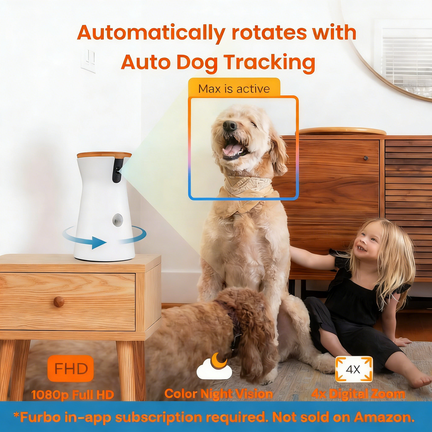 360° Smart Pet Camera with Treat Dispenser & Anxiety Relief
