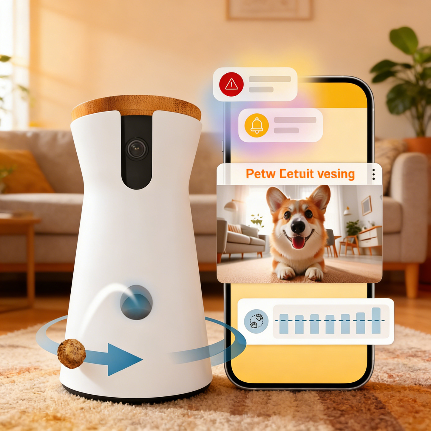 360° Smart Pet Camera with Treat Dispenser & Anxiety Relief